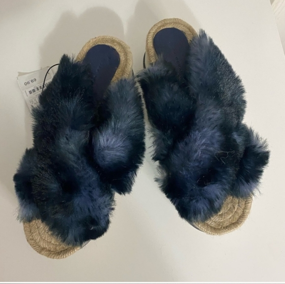Zara fur platform slides - Picture 2 of 3